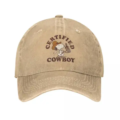 빈티지 피너츠 카우보이 스누피 야구 모자, 디스트레스드 코튼 스냅백 캡, 야외 여행, 비정형 소프트 캡 모자 Best5