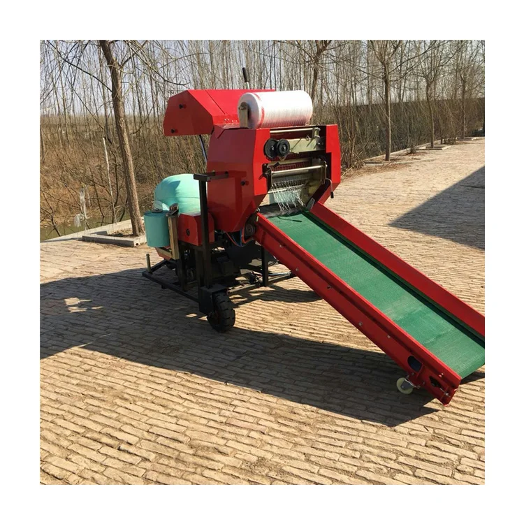 Auto Discharge Silage Baler Wrapper Machine Minimal Manual Operation Alfalfa Grass Straw Pack Machine For Cooperative Project