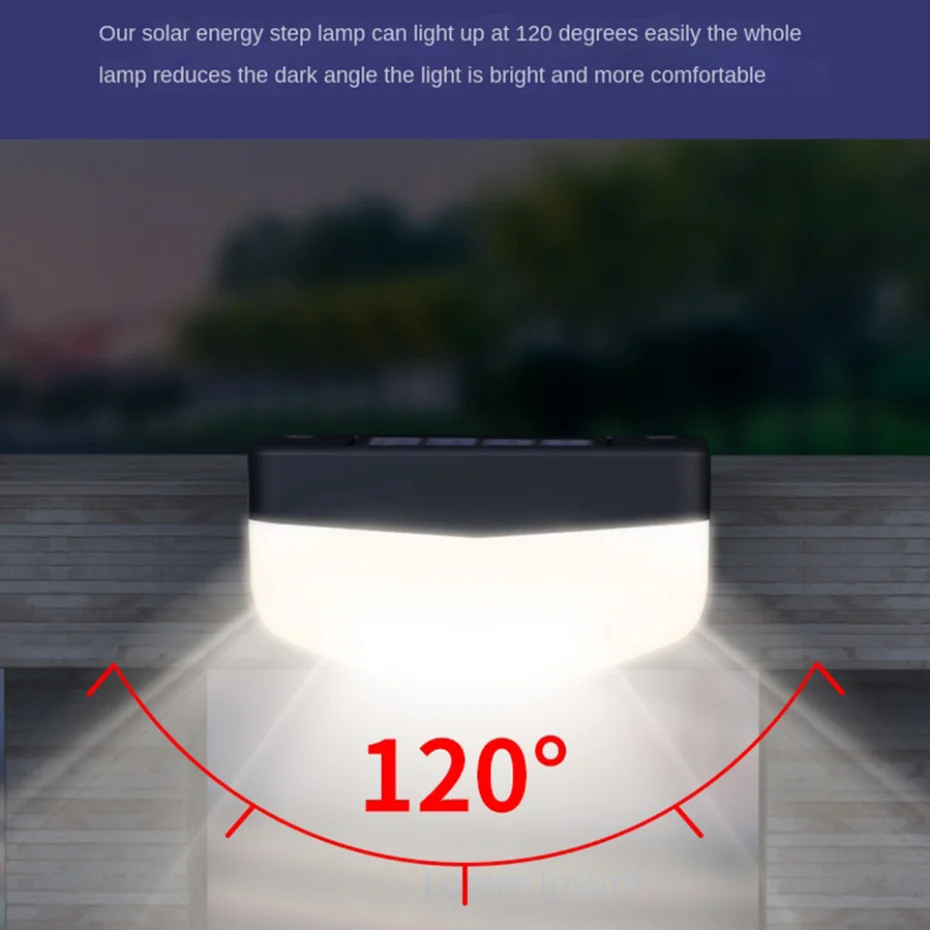 UooKzz-Luz LED Solar para escaleras, luz impermeable para exteriores, pasillo de jardín, patio, terraza, barandilla, luz de paso, luz de paisaje