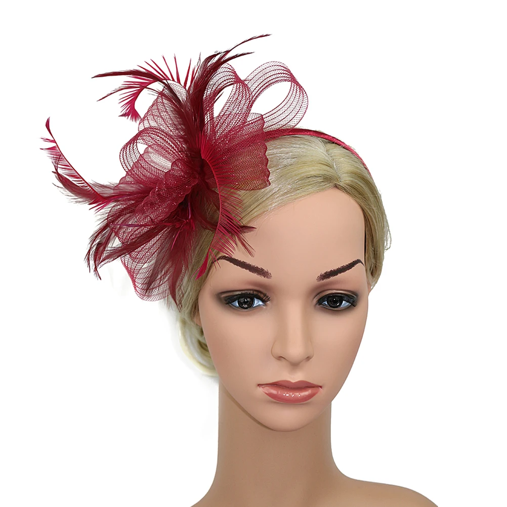 

Veil Fascinator For Women Hair Clip Headband Tea Party Elegant Fascinators Artificial Plume Charming Formal Occasion