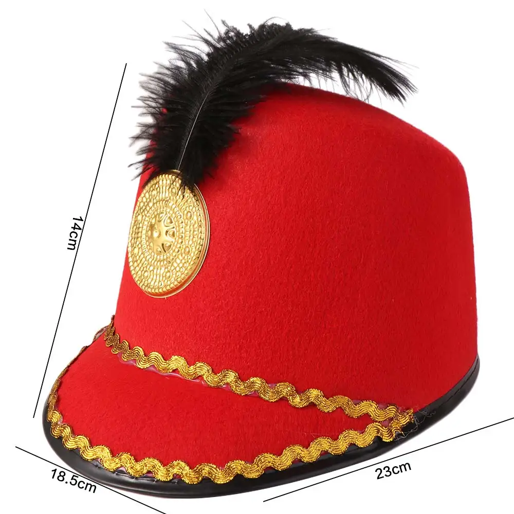 Dress Up Marching Band Hat Sun Protection With Parade Uniform Hat Vintage Knight Role Play Drum Major Hat Cosplay Carnival