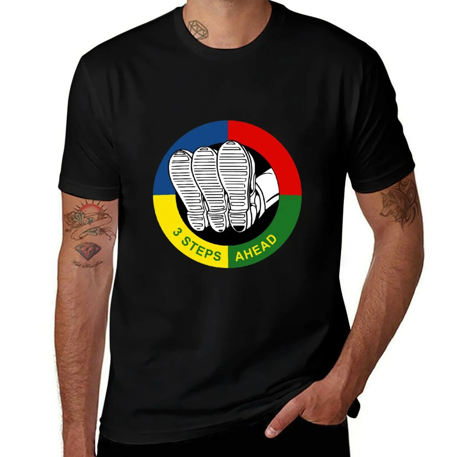 

3 steps ahead T-Shirt Funny t-shirts cotton graphic tees basketball graphic tees men tshirt
