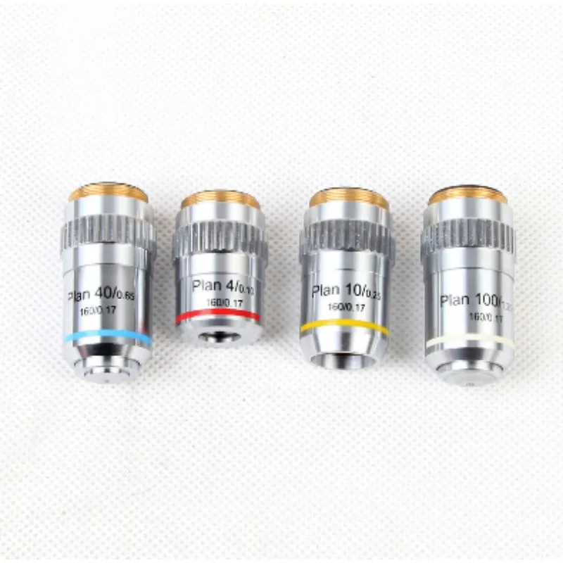 

4X-100X Plan Achromatic Objective RMS Thread Macro Recommendation Microscopio Microscope Camera Barlow Lens Accesorio Telescopio