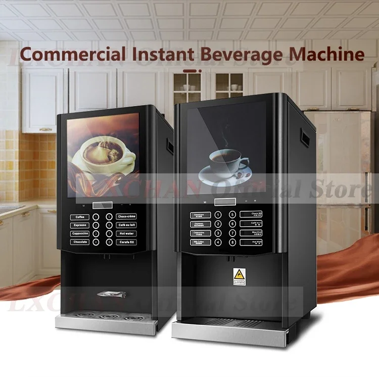 

HomeWise Commercial Instant Beverage Machine 7Hot Different Drinks Hot Water Flavor Adjustment Have CE Coffee Maker 220-240V