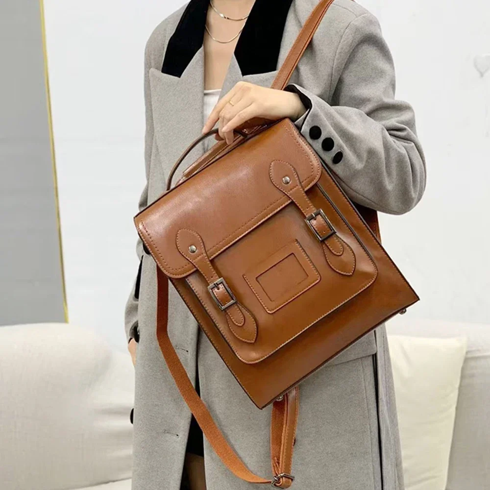 

Women Backpack Cross body Shoulder Bag Genuine Leather Girls School Female Real Cowhide Book Laptop Messenger Bags Backpacks