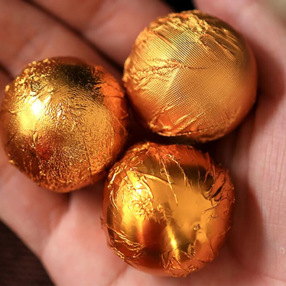 

600pcs Chocolate Wrappers Food Grade Aluminum Foil Papers for Packing Candies Valentine Party Wedding Bakery Tools