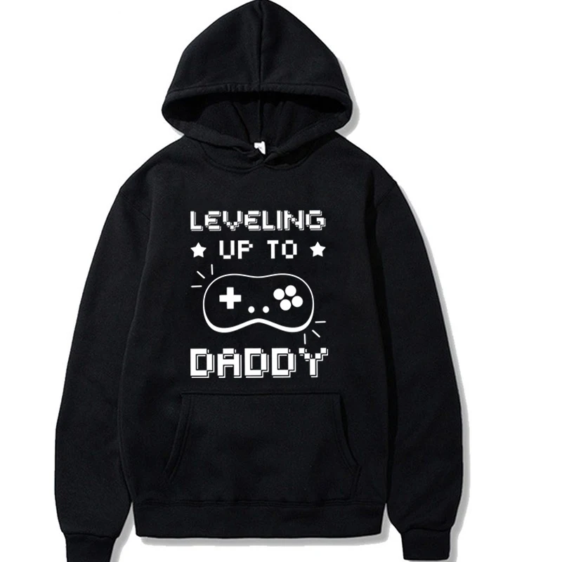 Matching Couples Sweatshirt Hoodie Leveling Up To Daddy Mommy Graphic Hoodies Baby Reveal Pregnancy Announcement Couples Hoodie