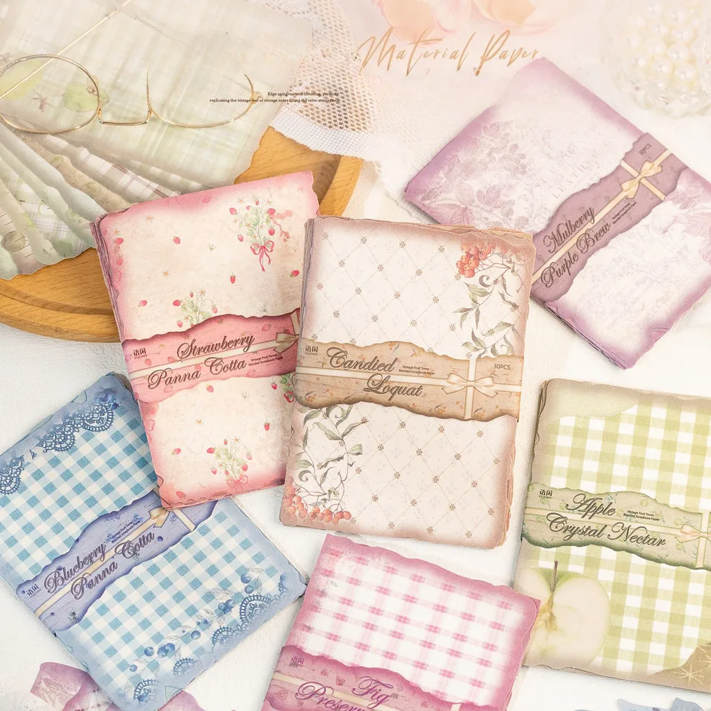 Journamm 30sheets Scrapbook Paper Scrapbook Supplies Background Paper for Junk Journals Card Making Craft Arts Decor Paper