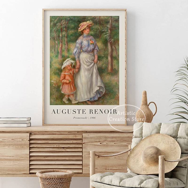 Auguste Renoir Prints Two Girls Reading Canvas Painting Wall Picture Vintage Eclectic Gallery Wall Art Living Room Home Decor