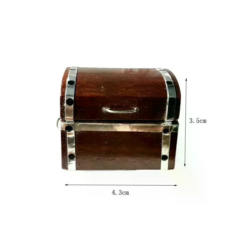 Muñeca de juguete de simulación 1:12, casa de muñecas Retro, juguete que se puede abrir, caja de almacenamiento de cofre del Tesoro en miniatura