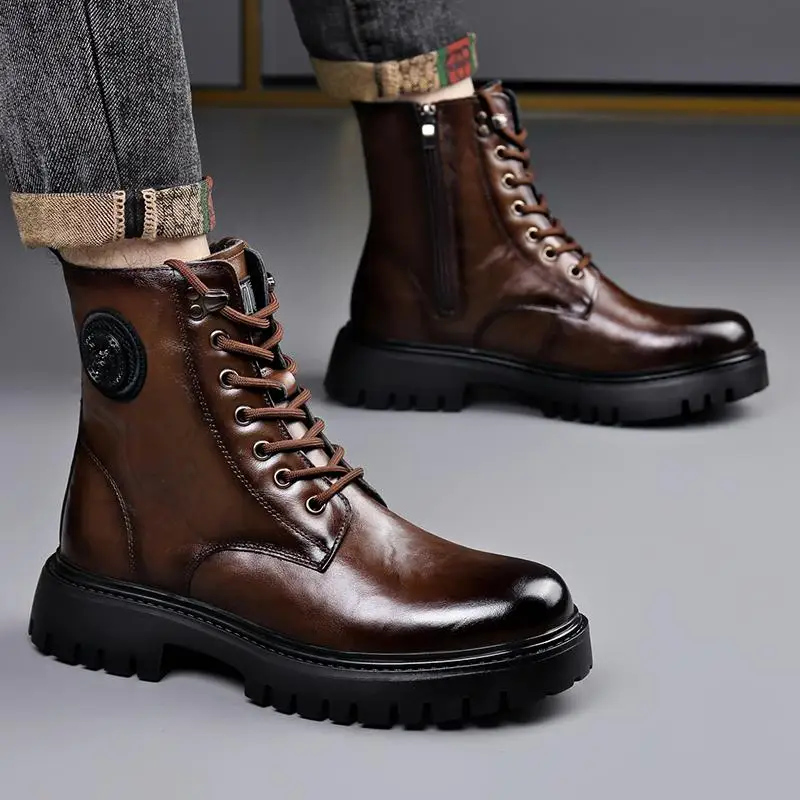 Bottes intégrées en laine de style américain, velours chaud et rehaussant, chaussures d'outillage en plein air, l'offre elles pour rinçage, tendance, hiver, nouveau, 2024