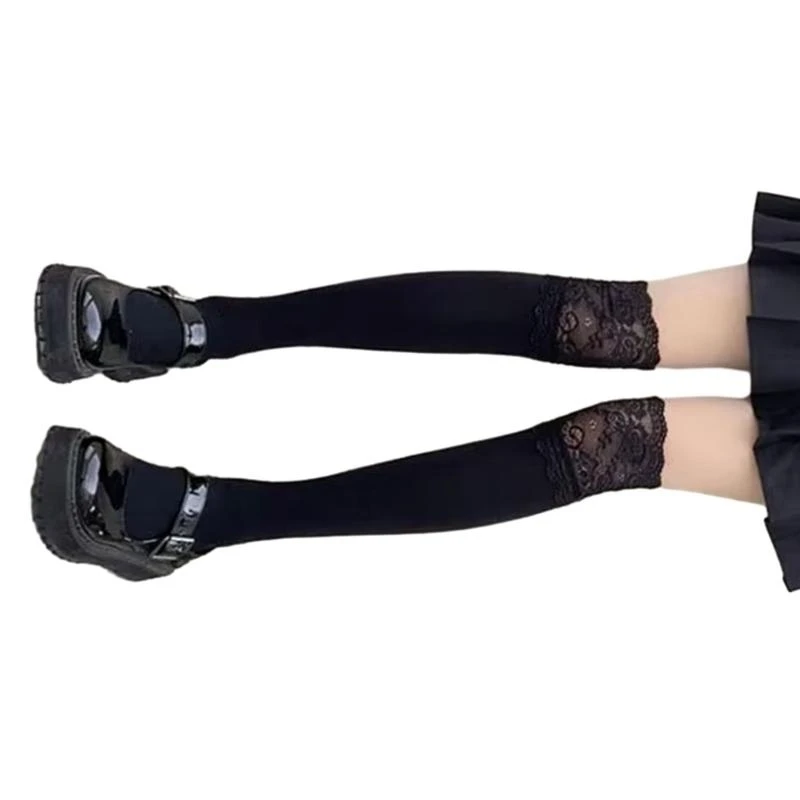Sweet High Thigh Stockings Lace Frilly Over The Knee Socks Tights for Womens 15UB