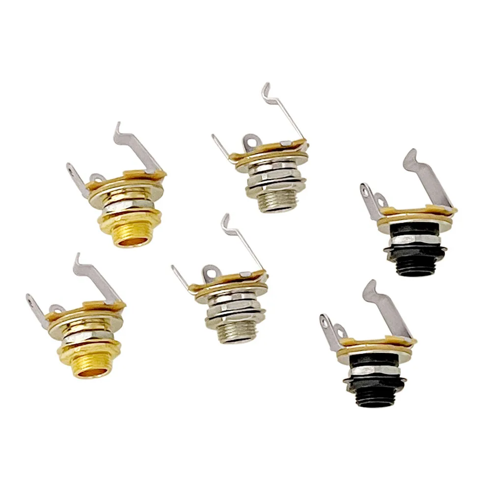 6 stücke Gitarre Stereo Stecker Jack Audio Weibliche 2-Leiter Solder Schweißen Typ Panel Buchse Mono TS Panel Chassis montieren – Detail 4