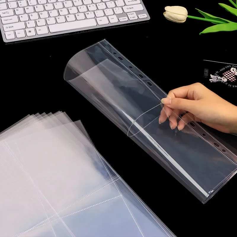A4 Transparent Album Protector 2/3/4/7 Holes Ring Loose-leaf Binder Small Card Storage 10pcs Album Inside Replacement Protector