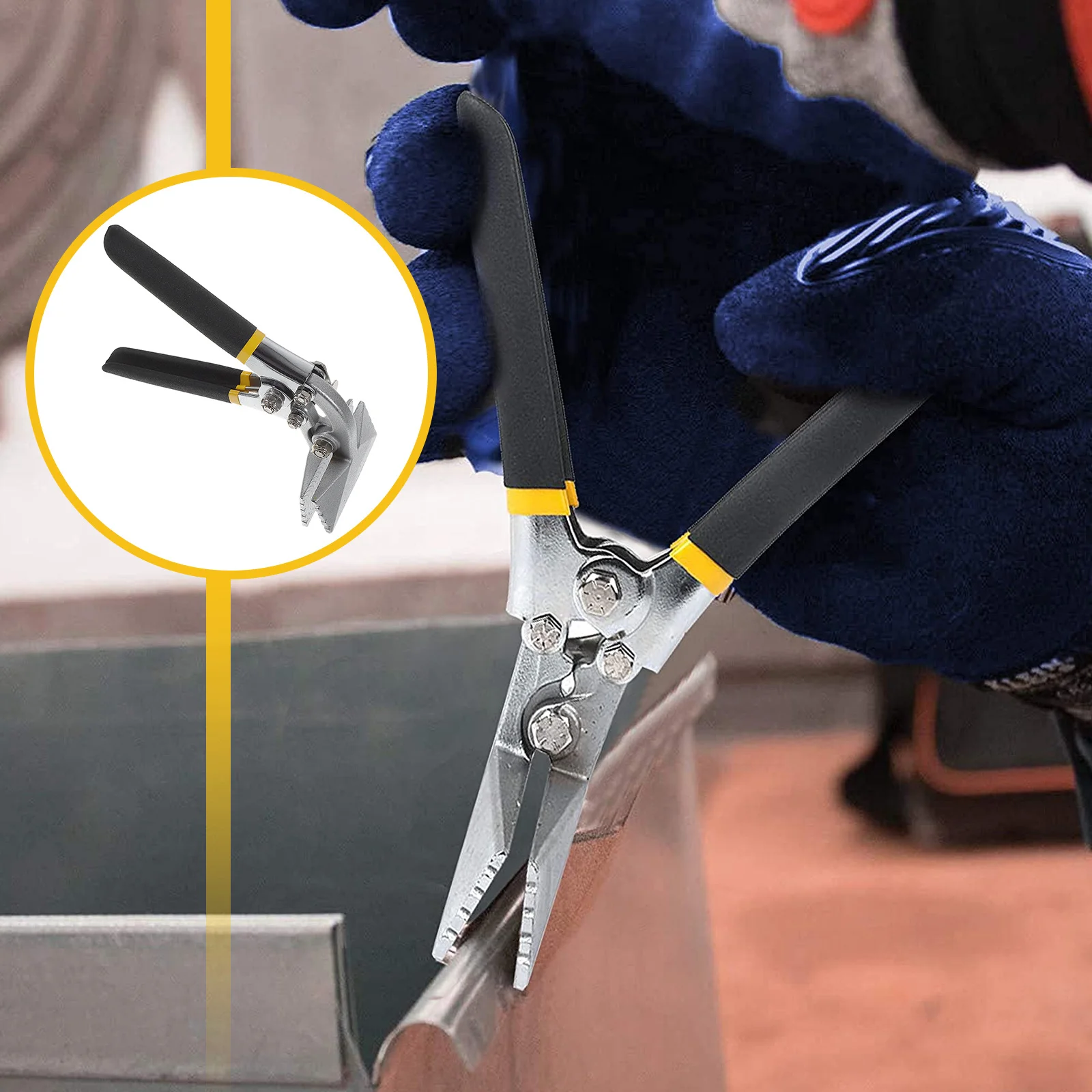 

Hand Seamer Tool Heat-Treated Steel 3 Inch Straight Jaw Sheet Metal Bender Flat Bar Bending Flattening Pliers