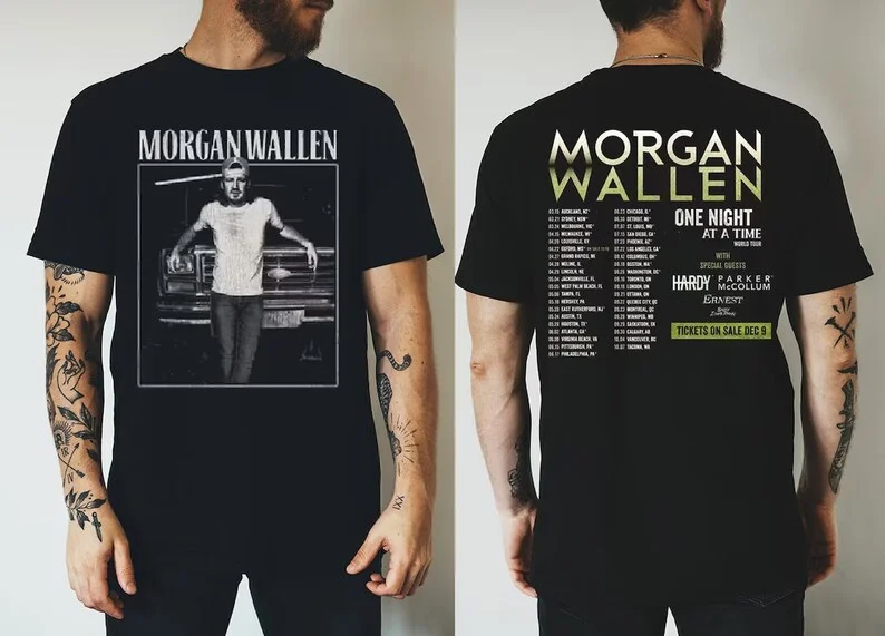 Morgan Wallen Music Tour 2024 T-Shirt One Night At A Time Gift Fans S-5XL