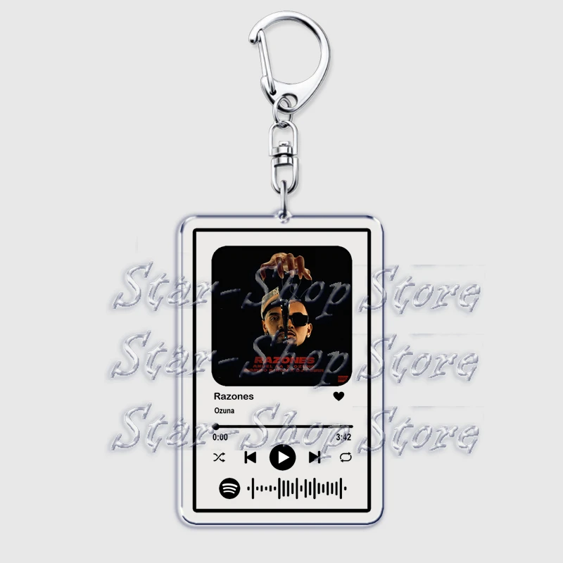 Popular Puerto Rico Singer Ozuna Keychain for Women Accessories Reggaeton Music Hey Mor Keying Jewelry Latin Fans Friends Gifts