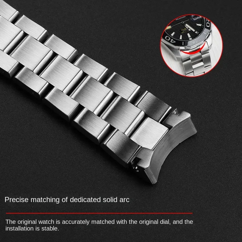 For Tag Heuer Competitive Potential Stainless steel watchband 300 WAY211 Y111A ABA0927 men\'s curved end watch Strap 21.5mm 22mm