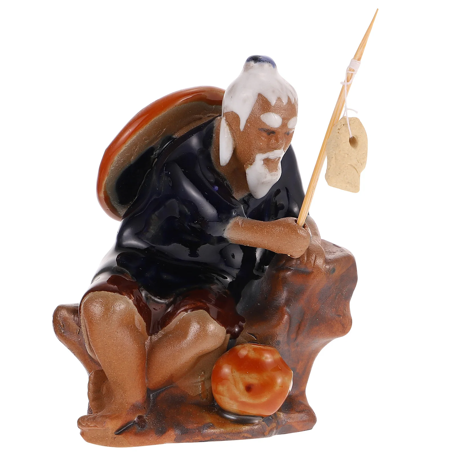

Ceramics Fisherman Old Man Statue Aquarium Ornament Fish Tank Landscape Adornment Fisherman Statue Decor Fish Tank Decorative