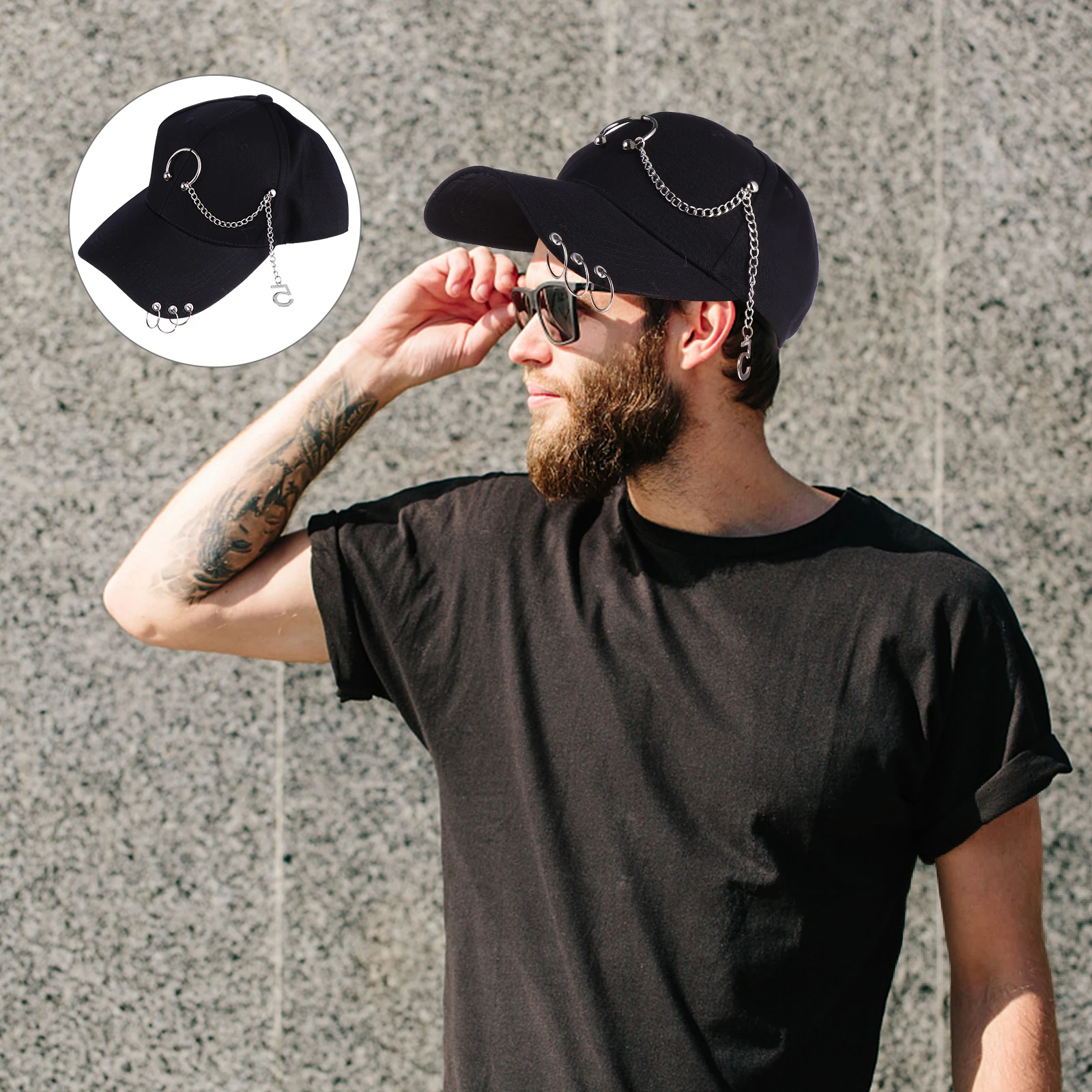 

1 Pcs Soft Metal Ring Baseball Cap Adjustable Outdoor Sports Hat Fashion Baseball Hat