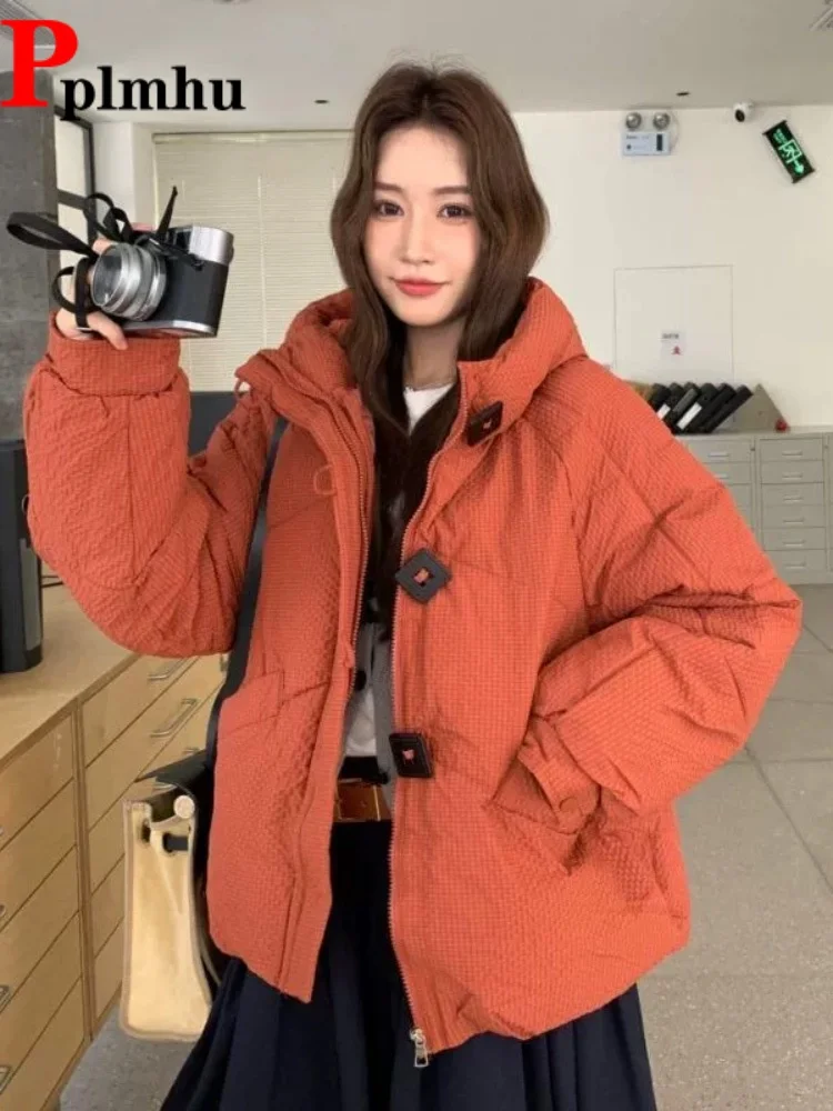 

Thickened Warm Baggy Jackets Coat Women's Casual Korean Fashion Short Chaquetas Tops Loose Winter Hooded Zipper Jaquetas