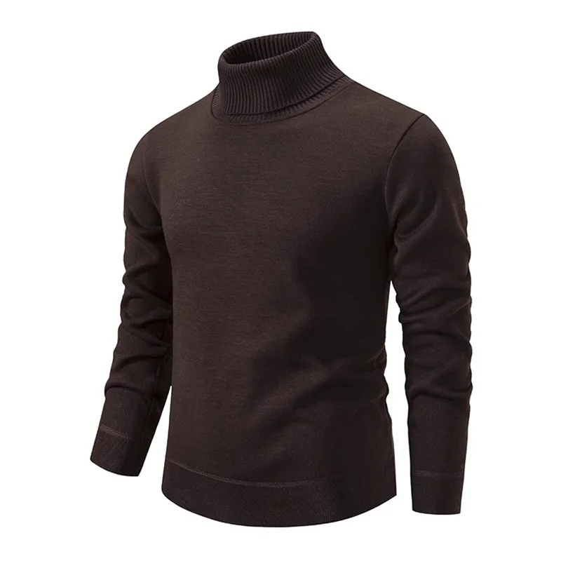 2023 Autumn Winter Men Turtleneck Fleece Sweaters Men Slim Knitted Thick Pullovers Male Casual Knitwear Warm Sweaters XXXL