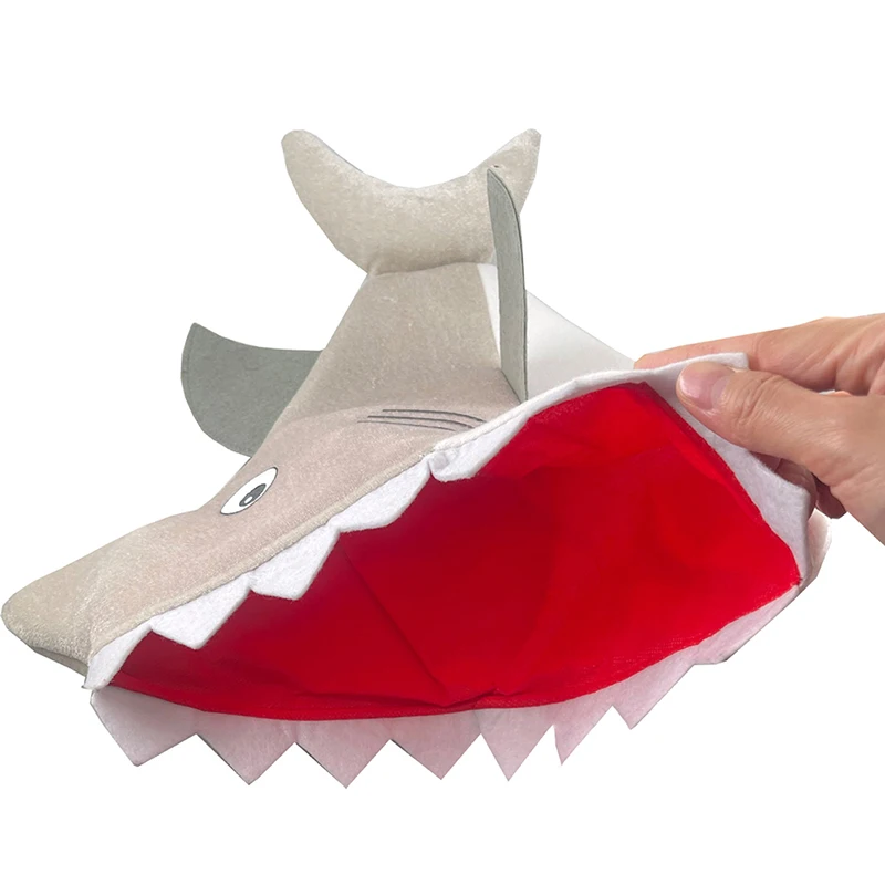 Creative Stereoscopic Plush Shark Hat Halloween Costume For Adult Funny Animal Hats