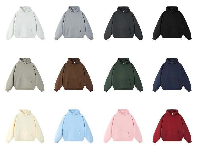 Sweater Hoodie Katun Murni Kasual Musim Gugur Ukuran Besar untuk Pria dan Wanita, Model Longgar Serbaguna, Jaket Hoodie Warna Solid