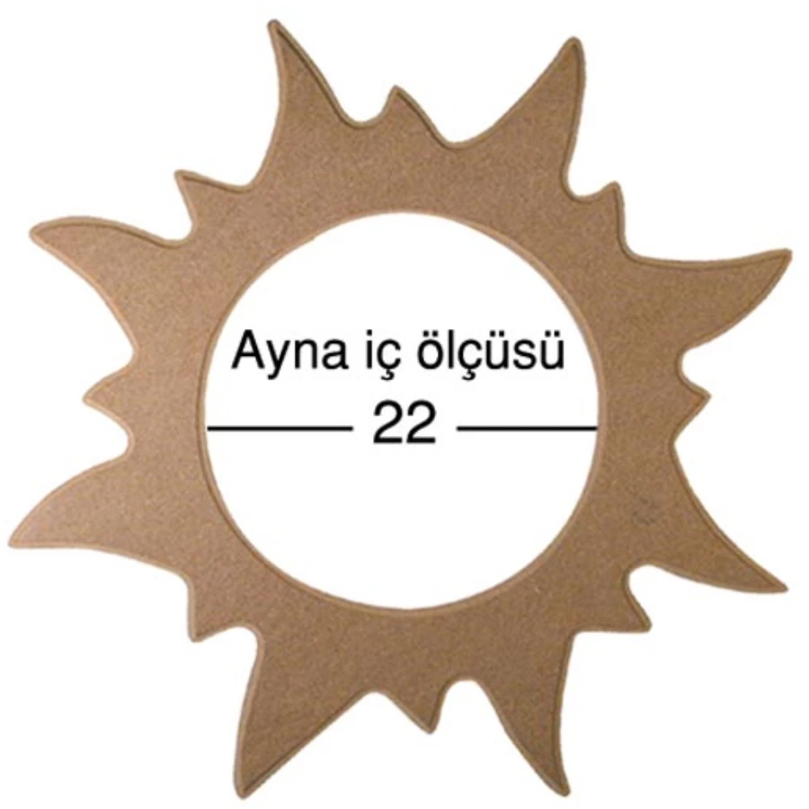 AY126 Small Sun Mirror Frame, Mdf Unpainted Frame