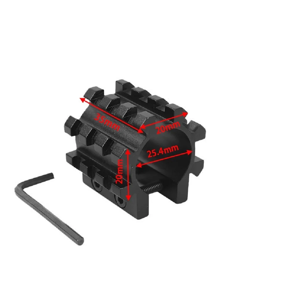 Support de montage tactique 5 positions pour lunette de visée 25,4 mm, adaptateur pour lampe torche, point rouge, base laser, accessoires de chasse