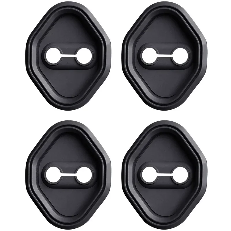 For Jaguar F-PACE F-TYPE XEL XFL E-PACE Silica Gel Black Car Door Lock Cover Trim Car Accessories 4 Pcs