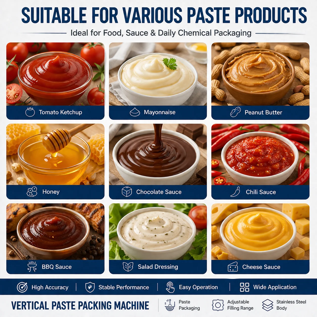 Automatic Ketchup Sachet Honey Sachet Ginger Garlic Paste Pouch Chilli Sauce Condiments Sauce Packaging Packing Machine