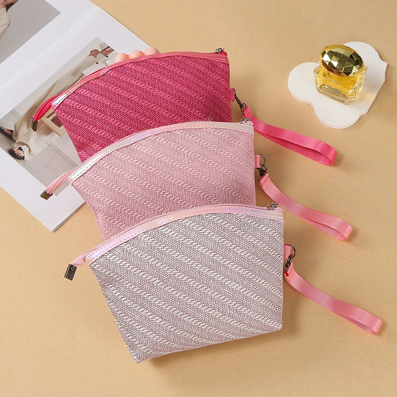 

DHL50pcs Makeup Bags Retro PU Plain Weave Pillow Shaped Large Capacity Waterproof Protable Cosmetic Bag