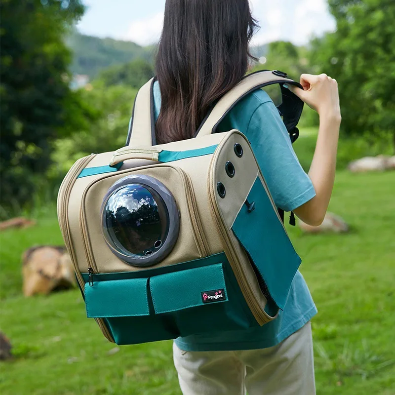 Space Capsule Pet Bag Large Capacity Breathable Cat Backpack Canvas Scratch Dog Bag Good Looking