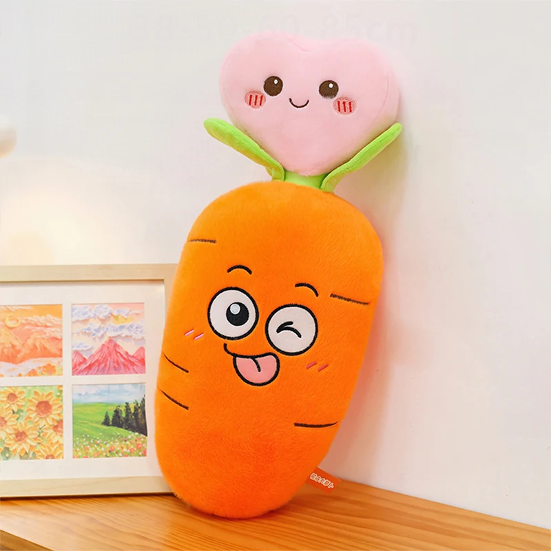 

Kawaii морковь плюшевая игрушка мягкая кукла приятное пушистое наполненное животное для детей подарок на день рождения милая боковая подушка для сна для девочек