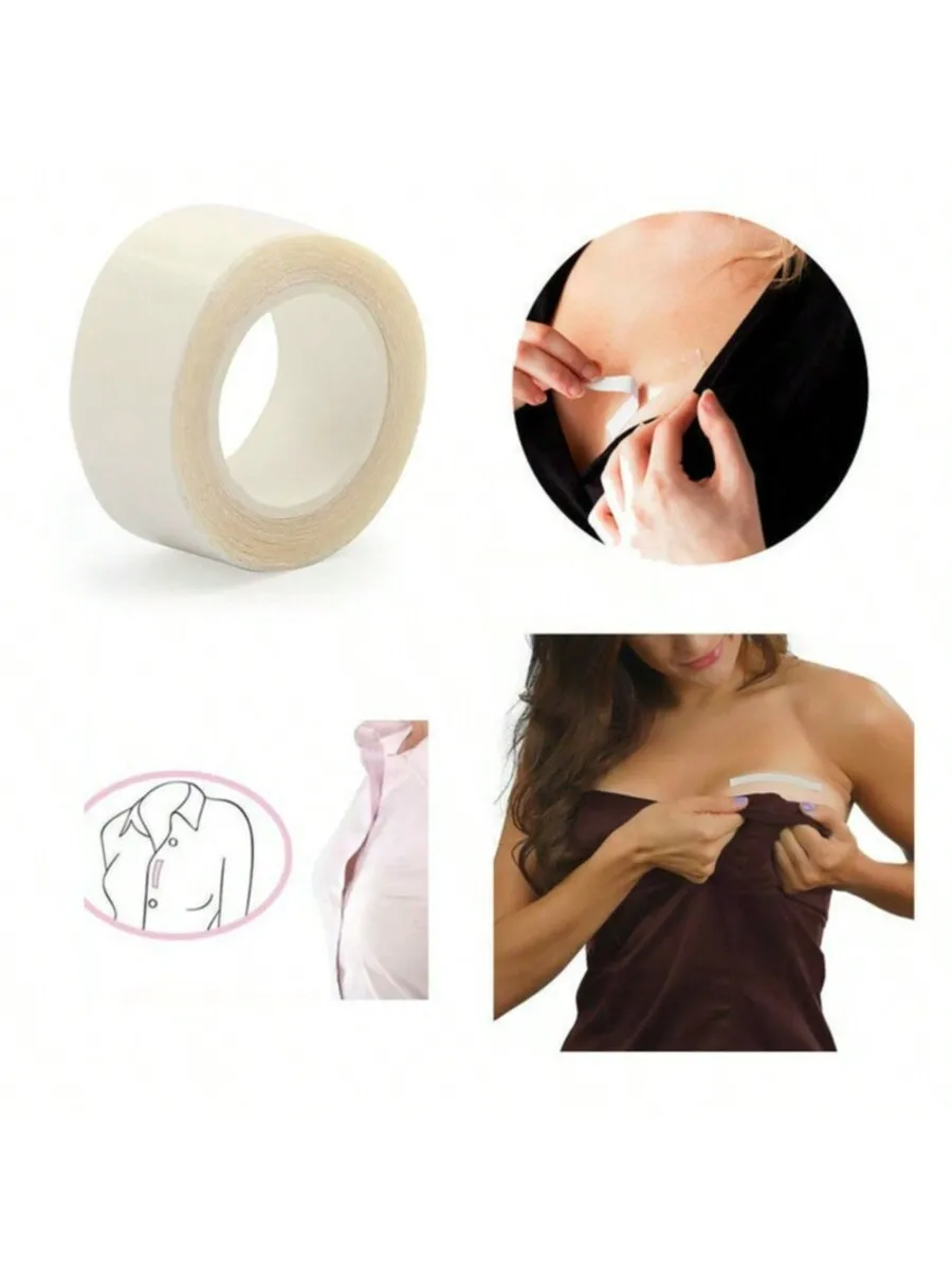 5 Meters/ Roll Waterproof Dress Cloth Tape Double-sided Secret Body Adhesive Breast Bra Strip Safe Transparent Clear Lingerie Ta