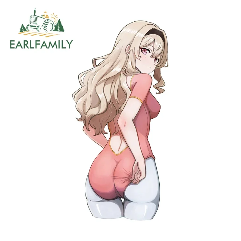 

EARLFAMILY 13cm x 6.3cm Sexy Kawaii Anime Girl Car Sticker NSFW Vinyl Car Wrap Air Conditioner Decal Refrigerator DIY Decoration