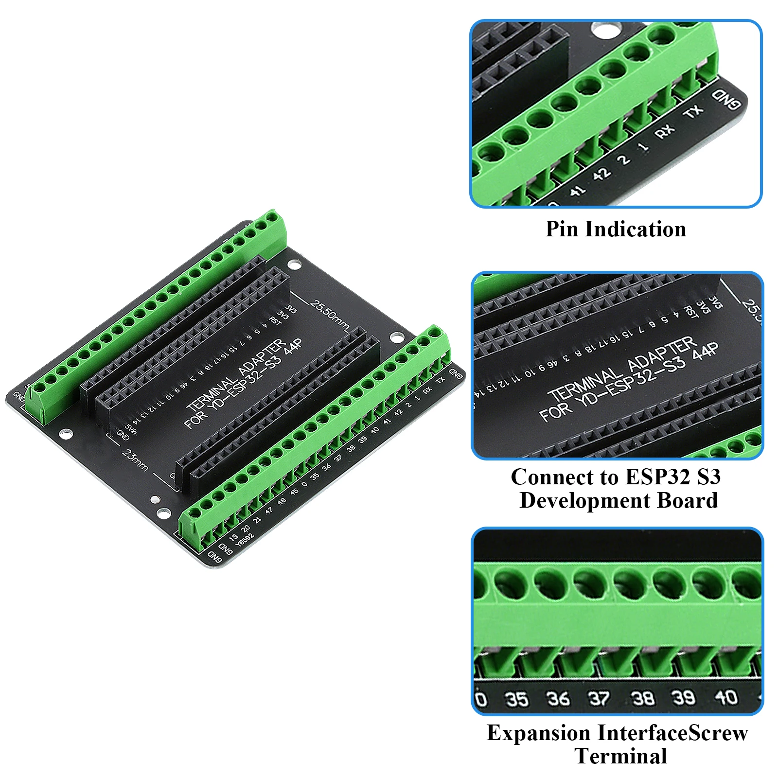 ESP32S3 Development Boards with Expansion Adapter Kit 2.4G Wifi BT Module ESP32-S3WROOM1 N8R2 N16R8 44Pin Type-C ESP32-S3