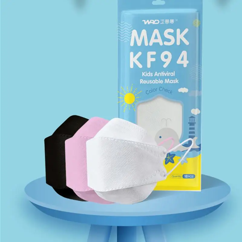 10Pcs Children\'s Copper Oxide Kf94 Mask Sterilization And Dust Prevention Breathable 3d Three-dimensional Kn95 Willow Leaf Mask