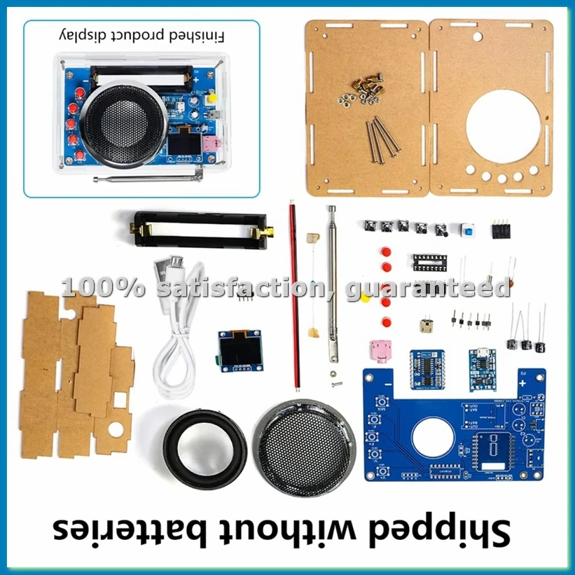 

Набор для сборки FM-радио DIY, 87-108 МГц, регулируемая частота, OLED-дисплей, радиоаппаратура для самостоятельной сборки, детали для практики пайки - A56M