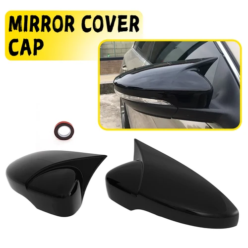 Imagen 2 del producto Cubierta de espejo retrovisor para VW Passat B7 CC Scirocco Jetta MK6, negro/patrón de carbono, tapa de espejo lateral, accesorios embellecedores para coche