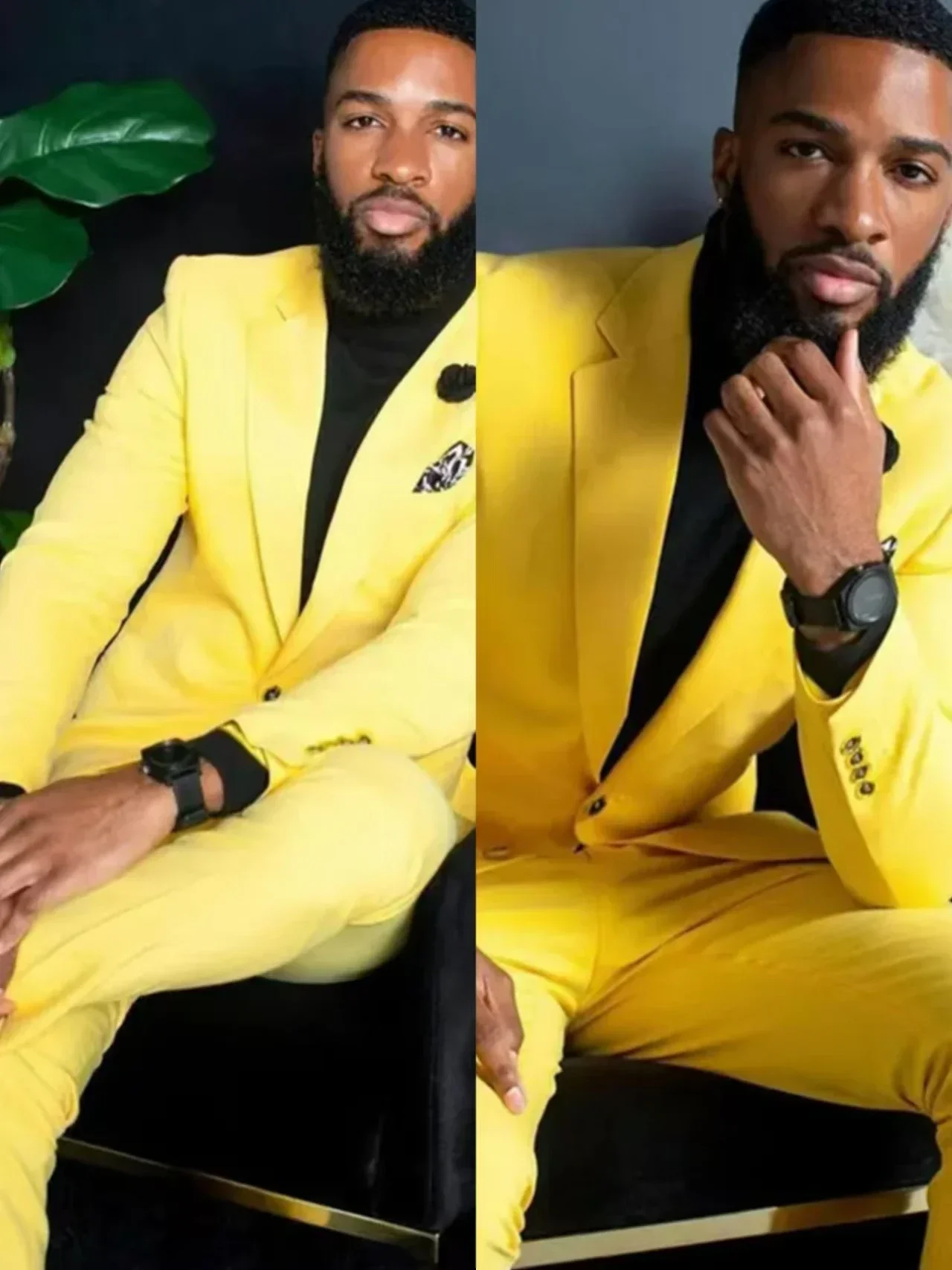 Elegant Men\'s Suits Slim Fit 2 Piece Blazer And Pants Suits for Men Notched Lapel Formal Wedding Prom High Quality 2024