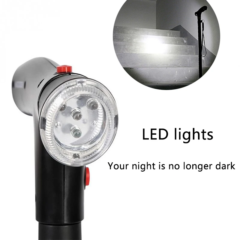 Bastón extensible con luz LED y alarma para mayores - imagen 3