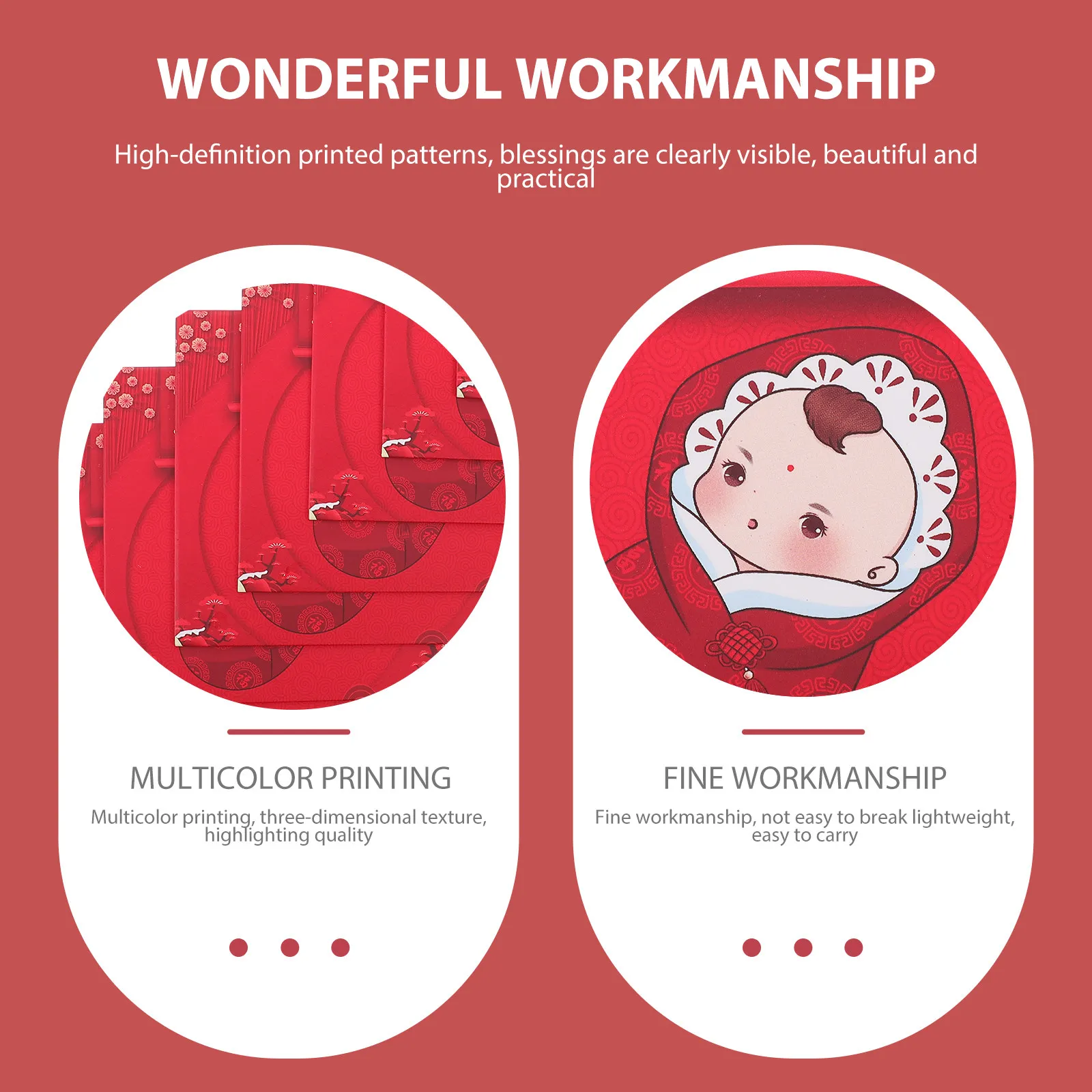 

30Pcs Baby Red Envelopes Premium Paper Birthday Money Pouch Creative Lovely Red Packets Festival Gifts for Kids
