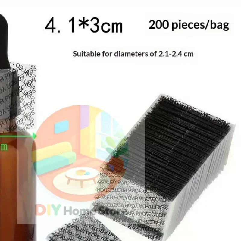 200Pcs Printed Transparent Heat Shrink Bottle Sealing Bands Food Safe for Small Business Drink Jam Product Packaging
