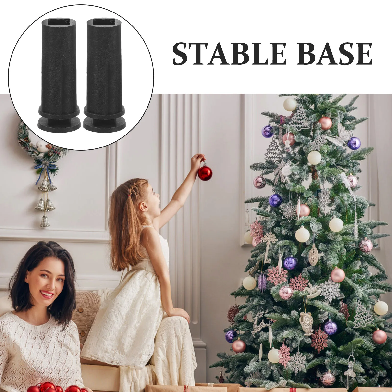 

6Pcs Stand for Christmas Tree Simple Plastic Bracket Support Xmas Tree Decor Holder DIY Fixing Base for Party Wedding