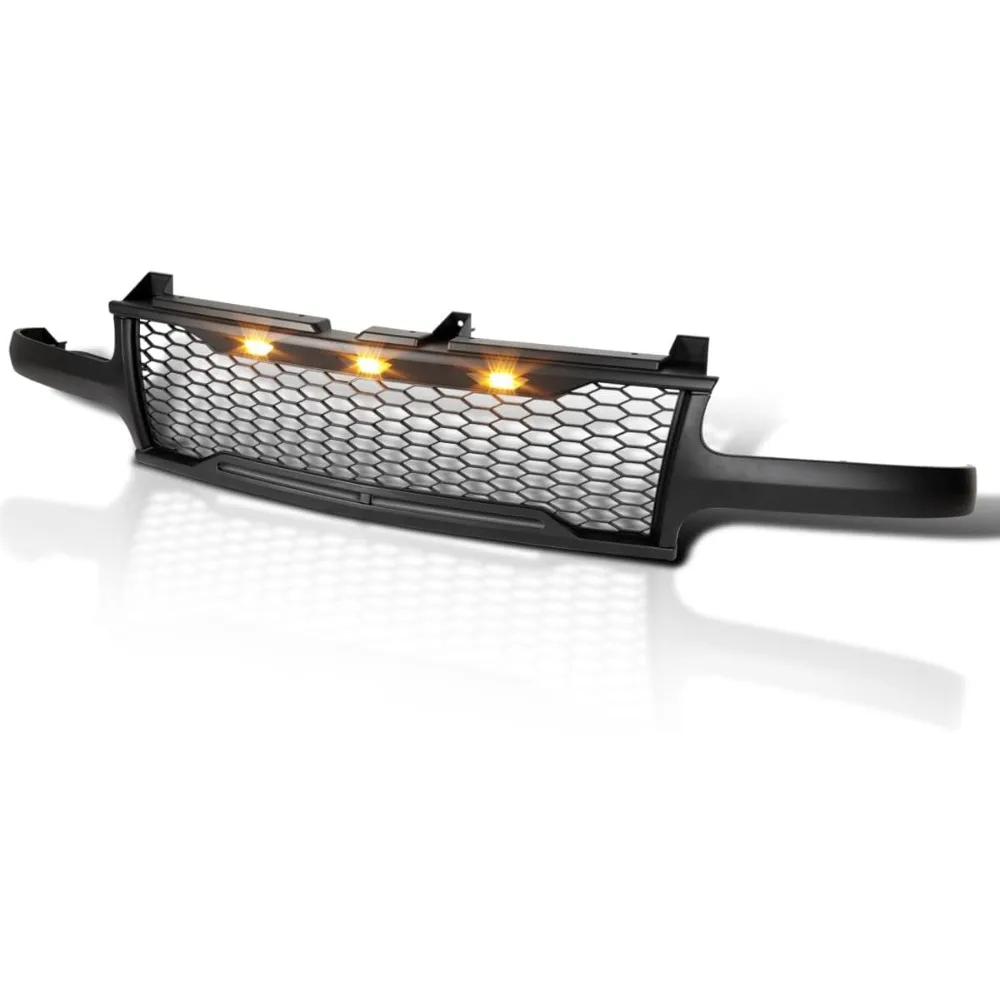 Grade de malha preta fosca TUNING com lâmpadas LED compatível com Chevy Silverado 1500 1999-2002