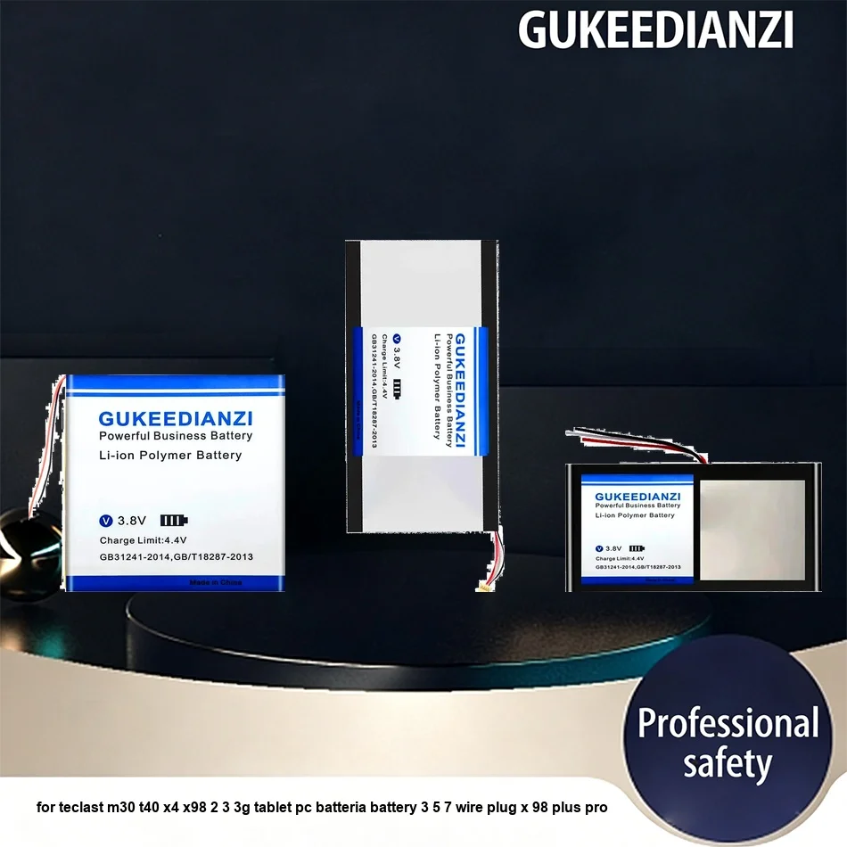 Аккумулятор H-28125140P 6900-11100 мАч для планшетов Teclast M30, T40, X4, X98, 2, 3, 3G, X98 Plus Pro, с 3, 5, 7-контактным разъемом