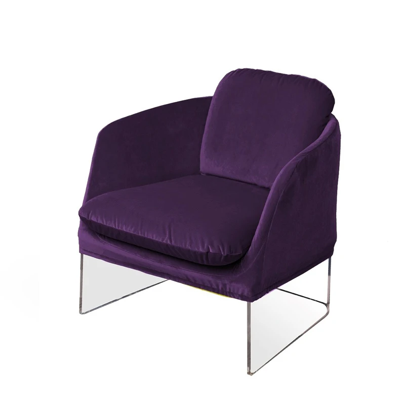 

Simple modern acrylic fabric small apartment living room balcony single leisure backrest negotiation chair