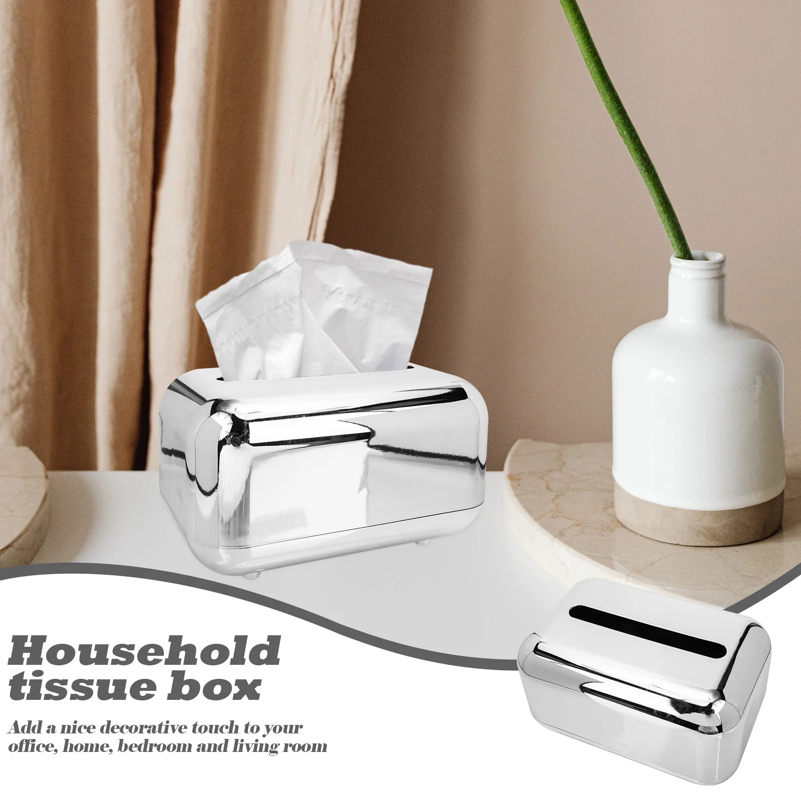 

Tissue Box Vintage Elegant Style Abs Dust-Proof Lightweight Desktop Holder For Home Office Car Bathroom Living Room